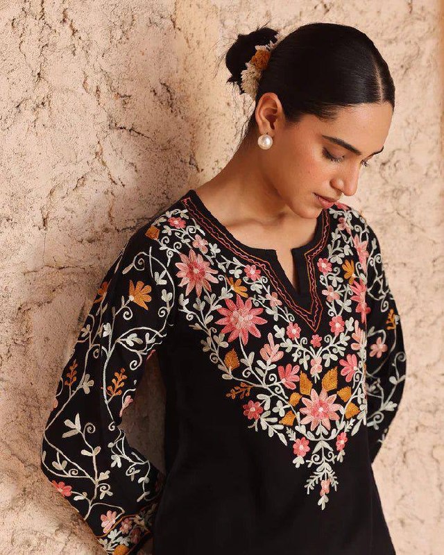 Ethereal Obsidian Floral Heritage Suit